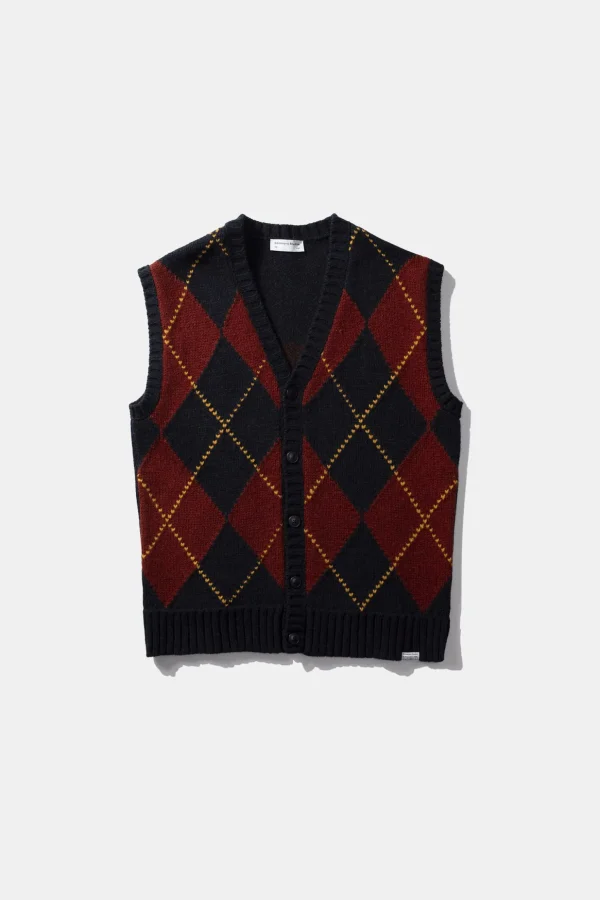 Online Edmmond Studios Argyle Vest Plain Navy