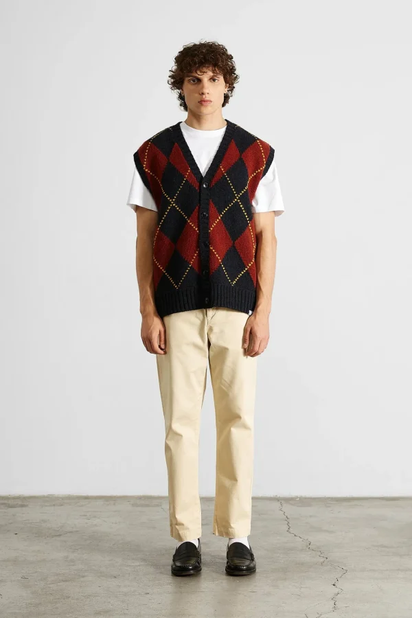 Online Edmmond Studios Argyle Vest Plain Navy
