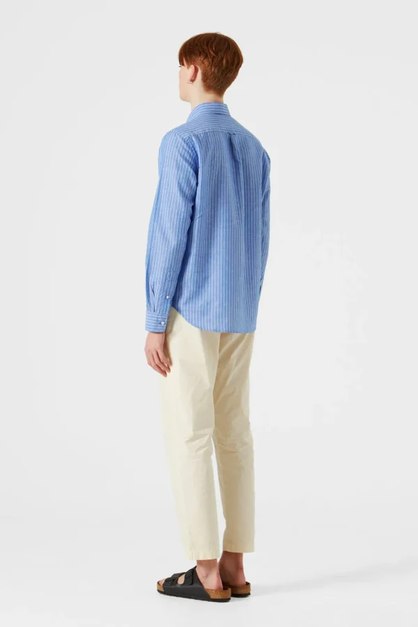 Hot Edmmond Studios Bold Shirt Vertical Stripes Blue