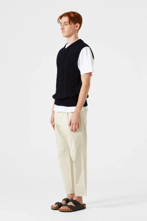 Outlet Edmmond Studios Braided Vest Plain Navy
