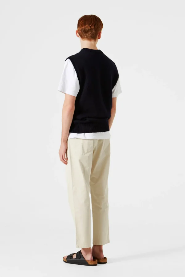 Outlet Edmmond Studios Braided Vest Plain Navy