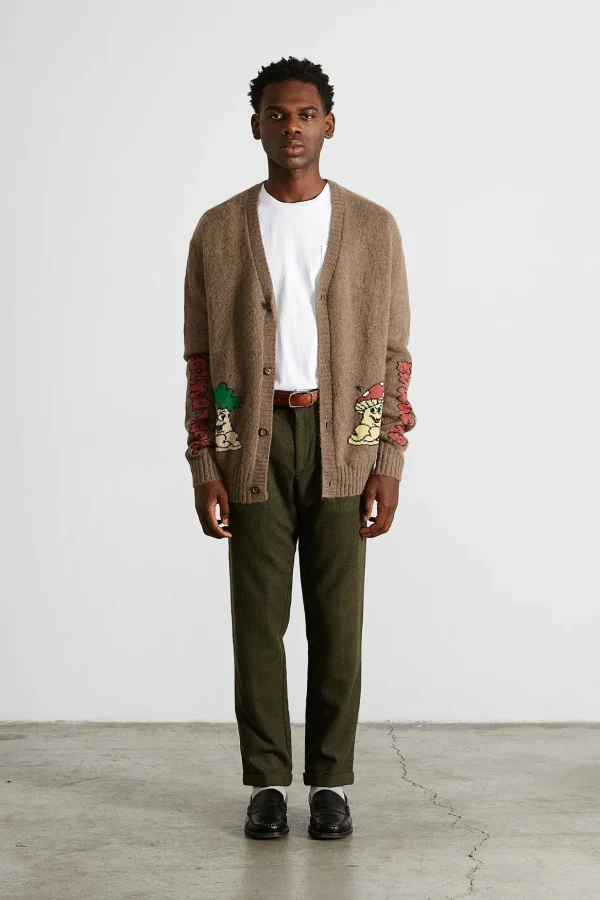 Cheap Edmmond Studios Brioche Cardigan Plain Brown
