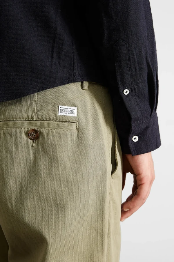 Best Edmmond Studios Chino Herringbone Plain Khaki