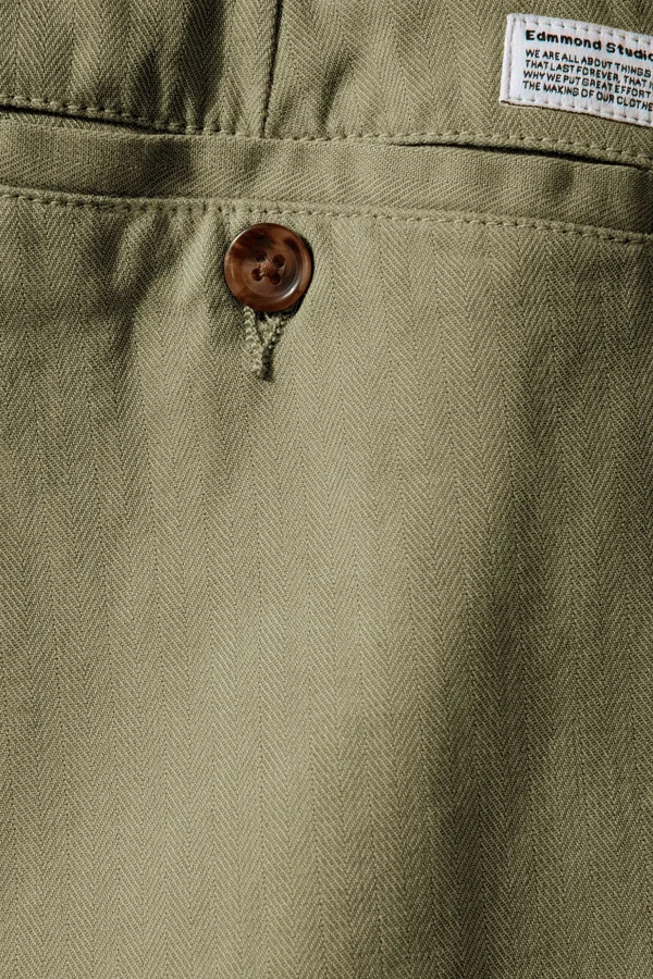 Best Edmmond Studios Chino Herringbone Plain Khaki