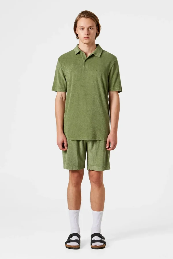 New Edmmond Studios Contrast Terry Shorts Plain Olive