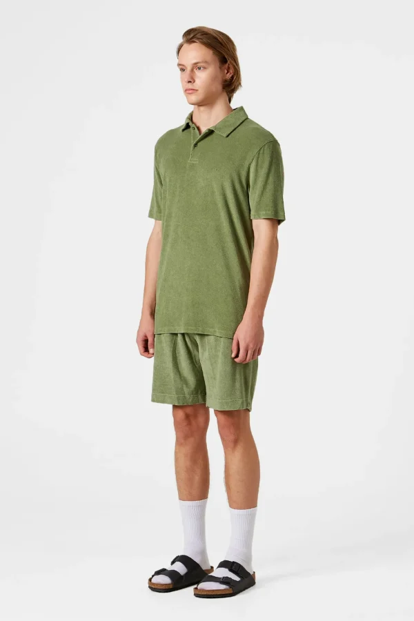 New Edmmond Studios Contrast Terry Shorts Plain Olive