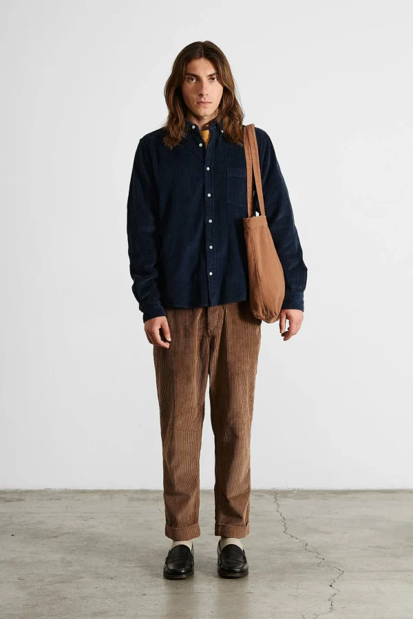 Best Sale Edmmond Studios Cord Shirt Plain Navy