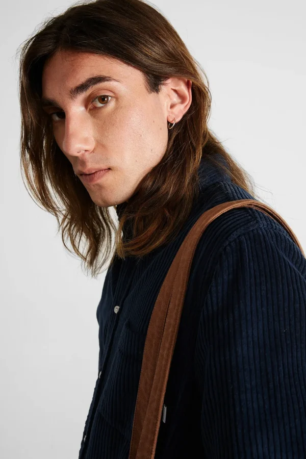 Best Sale Edmmond Studios Cord Shirt Plain Navy