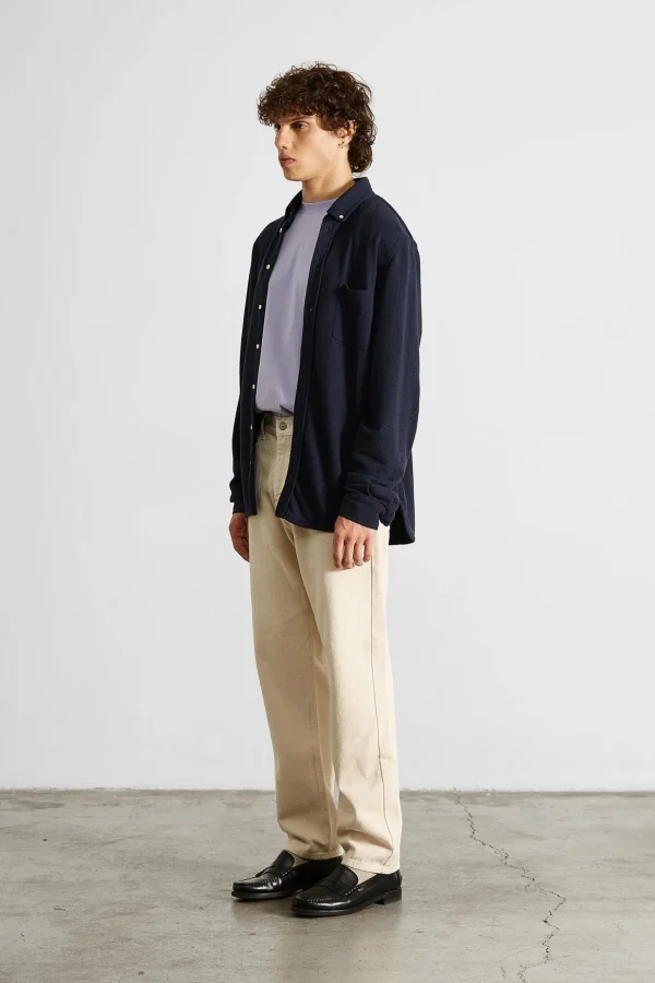 Sale Edmmond Studios Crisp Shirt Plain Navy