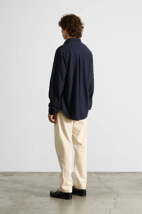 Sale Edmmond Studios Crisp Shirt Plain Navy