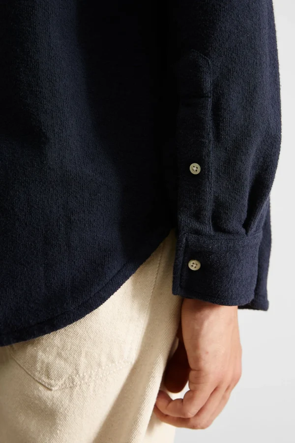 Sale Edmmond Studios Crisp Shirt Plain Navy