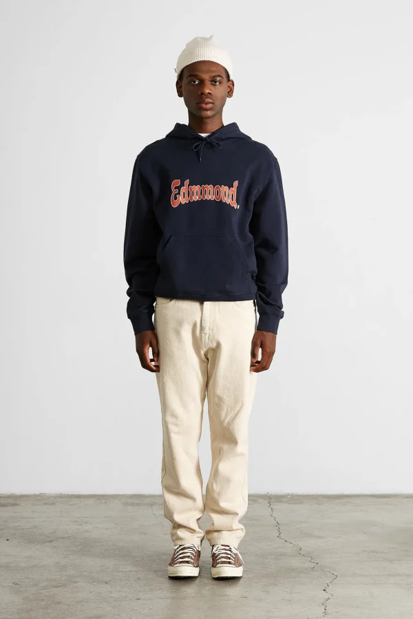 Cheap Edmmond Studios Curly Hoodie Plain Navy