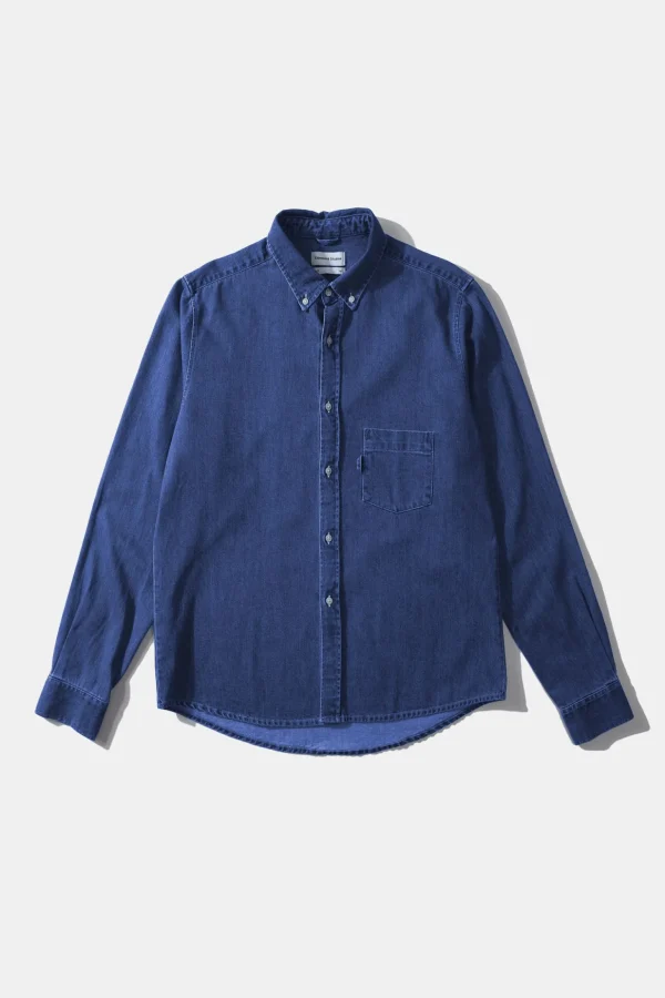 Outlet Edmmond Studios Day Shirt Denim Plain Stonewash