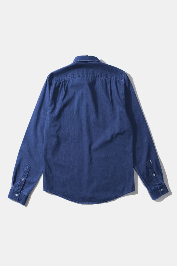 Outlet Edmmond Studios Day Shirt Denim Plain Stonewash
