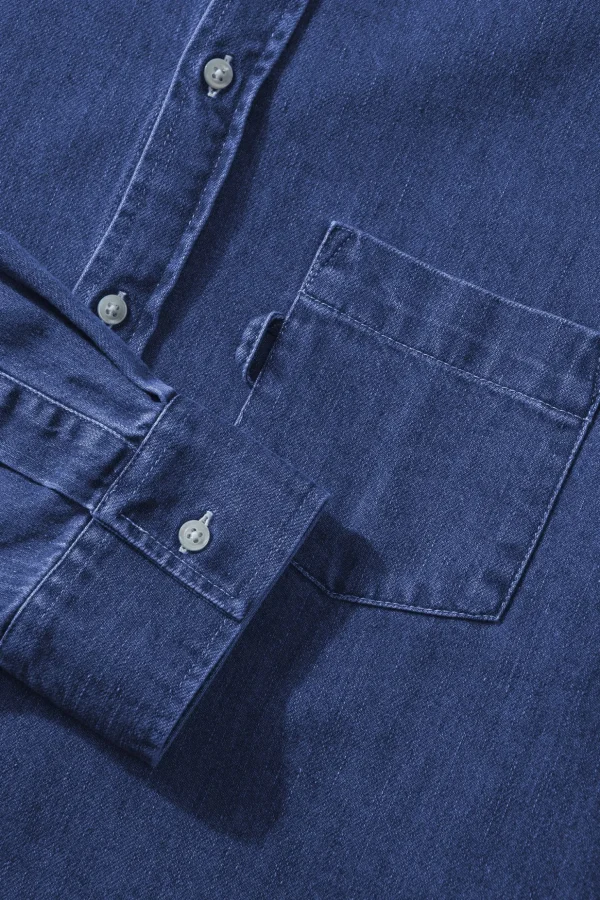 Outlet Edmmond Studios Day Shirt Denim Plain Stonewash