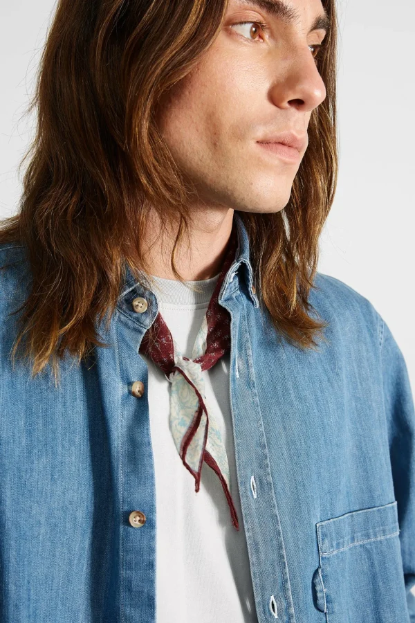 Fashion Edmmond Studios Day Shirt Denim Plain Stonewash