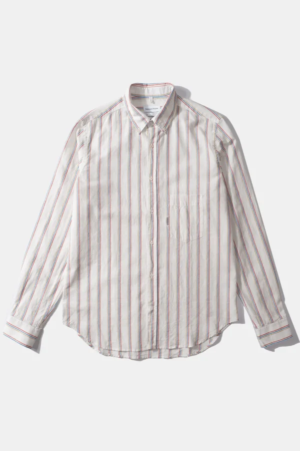 Outlet Edmmond Studios Day Shirt Stripes Plain Off White