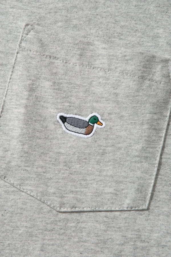 Online Edmmond Studios Duck Patch Tee Plain Grey Melange