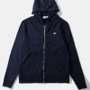 Shop Edmmond Studios Duck Patch Zip Hoodie Plain Navy
