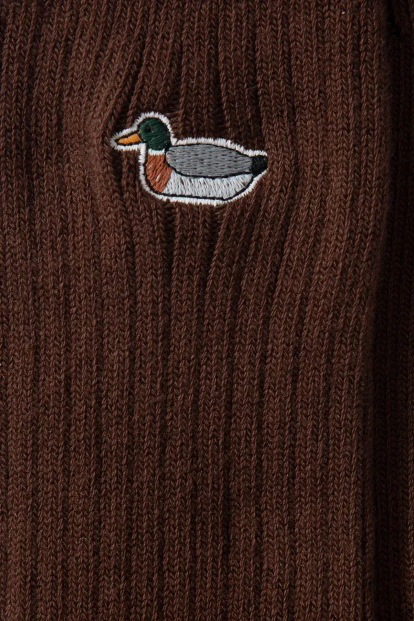 Shop Edmmond Studios Duck Socks Plain Dk Brown