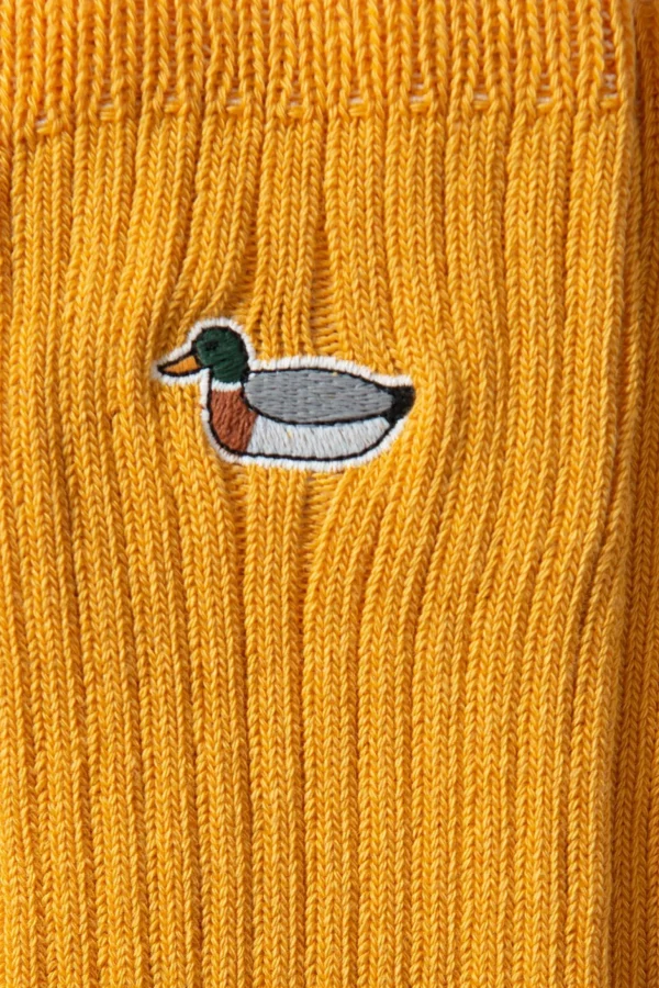 Flash Sale Edmmond Studios Duck Socks Plain Mustard