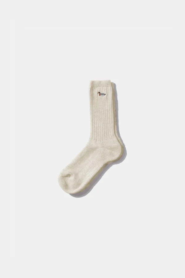 Shop Edmmond Studios Duck Socks Plain Off White