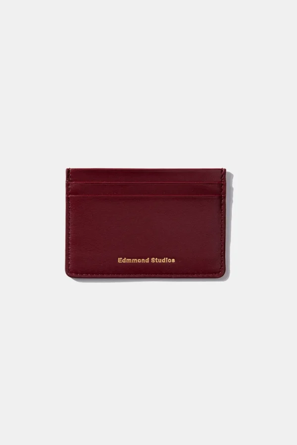 Cheap Edmmond Studios Fold Card Holder Plain Bordeaux