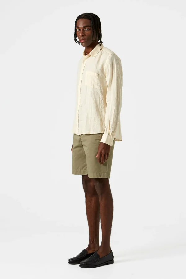 Discount Edmmond Studios Linen Shirt Plain Beige