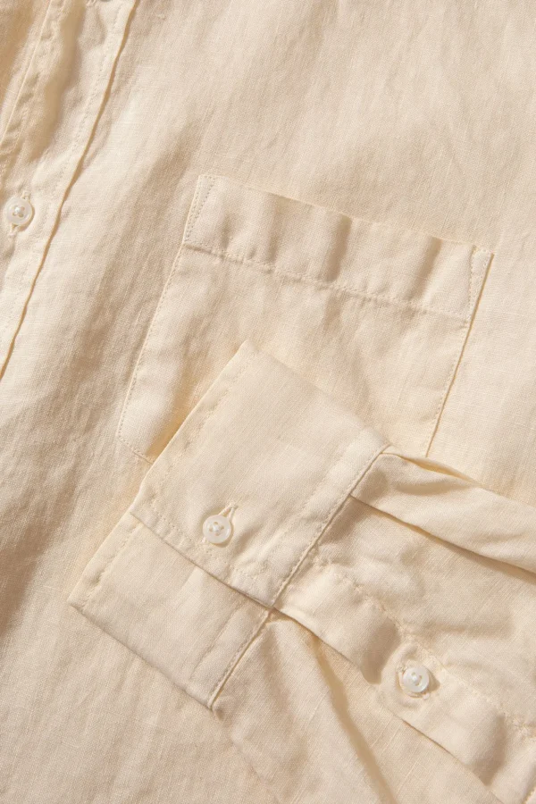Discount Edmmond Studios Linen Shirt Plain Beige