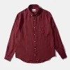 Flash Sale Edmmond Studios Linen Shirt Plain Bordeaux