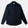 Store Edmmond Studios Linen Shirt Plain Navy