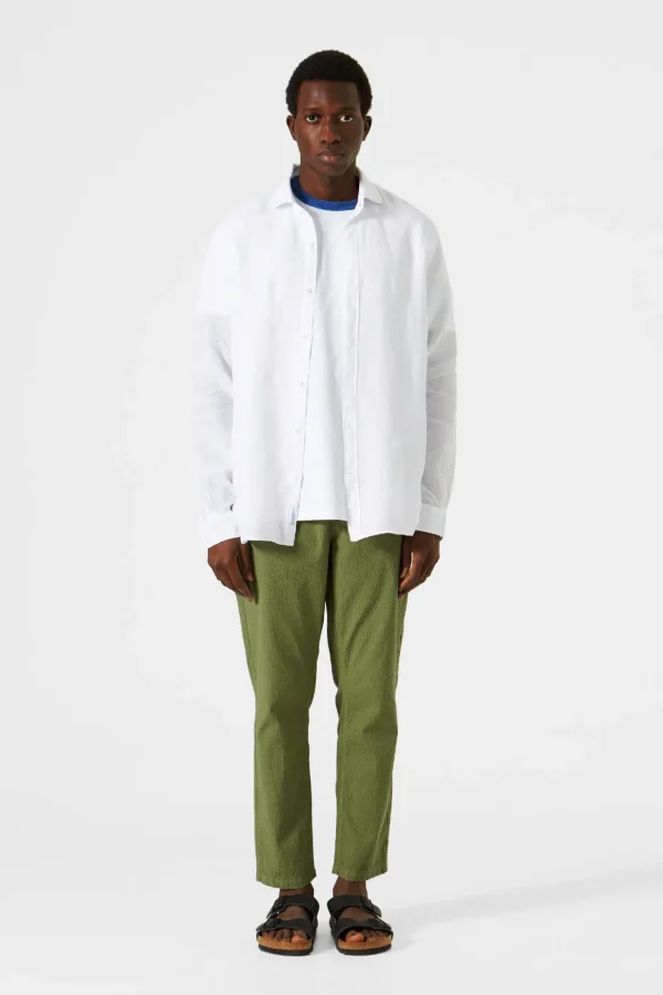 Sale Edmmond Studios Linen Shirt Plain White