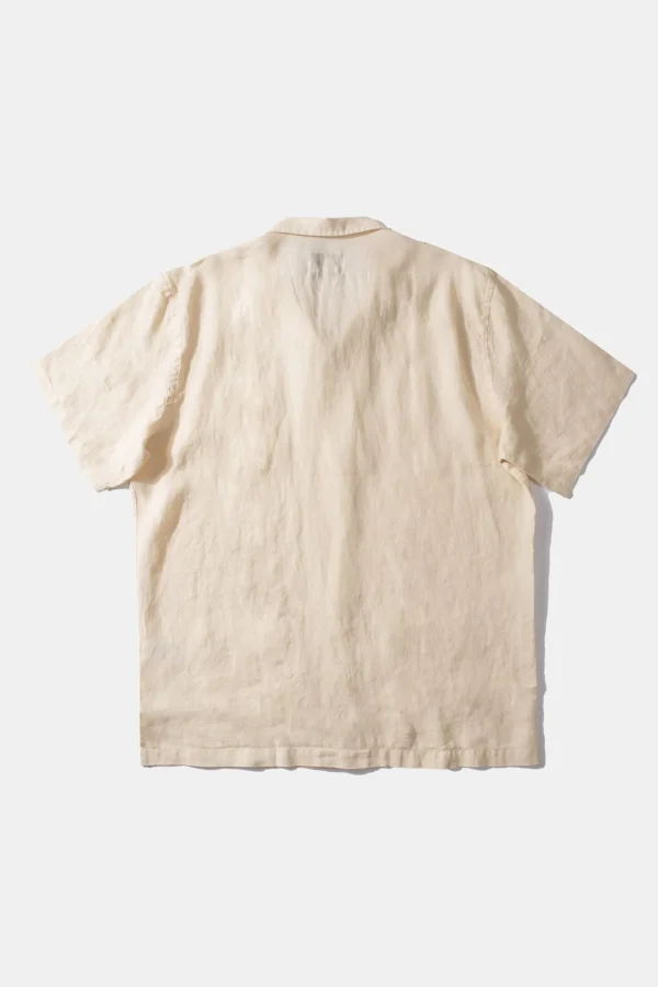 Fashion Edmmond Studios Linen Short Sleeve Plain Off White