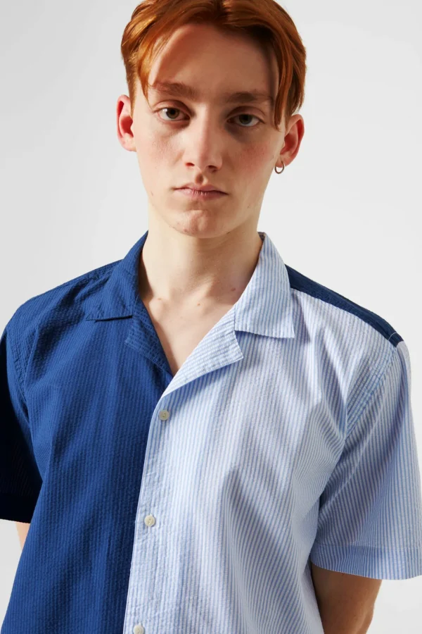 Hot Edmmond Studios Middle Shirt Colour Block Navy