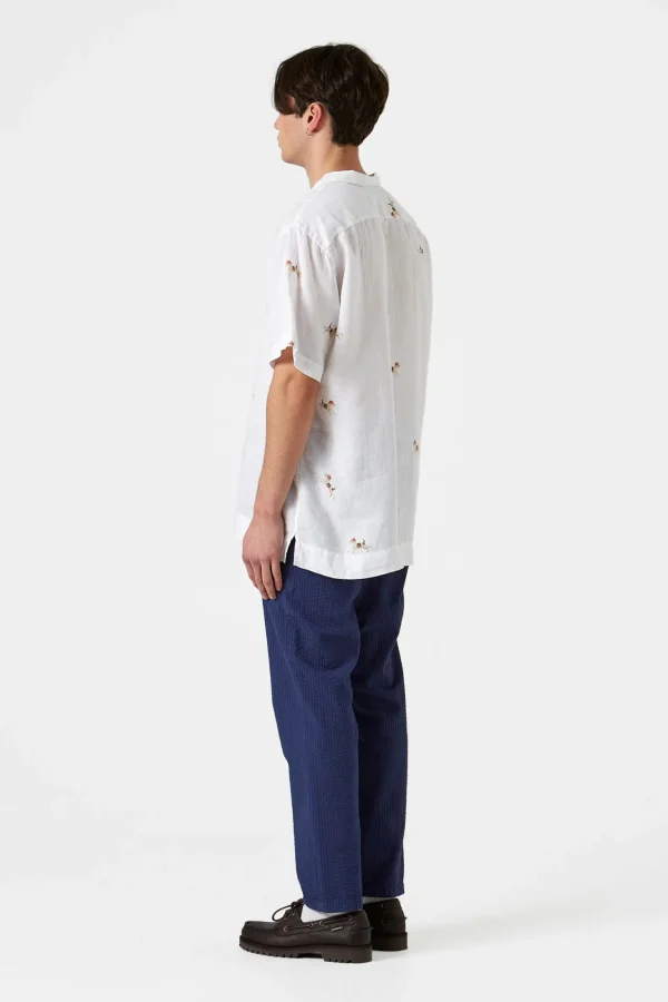 Cheap Edmmond Studios Murano Seersucker Pants Plain Navy