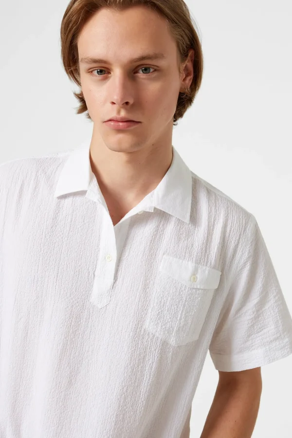 Best Edmmond Studios Polo Shirt Seersucker Plain White