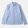 Clearance Edmmond Studios Seersucker Shirt Plain Light Blue