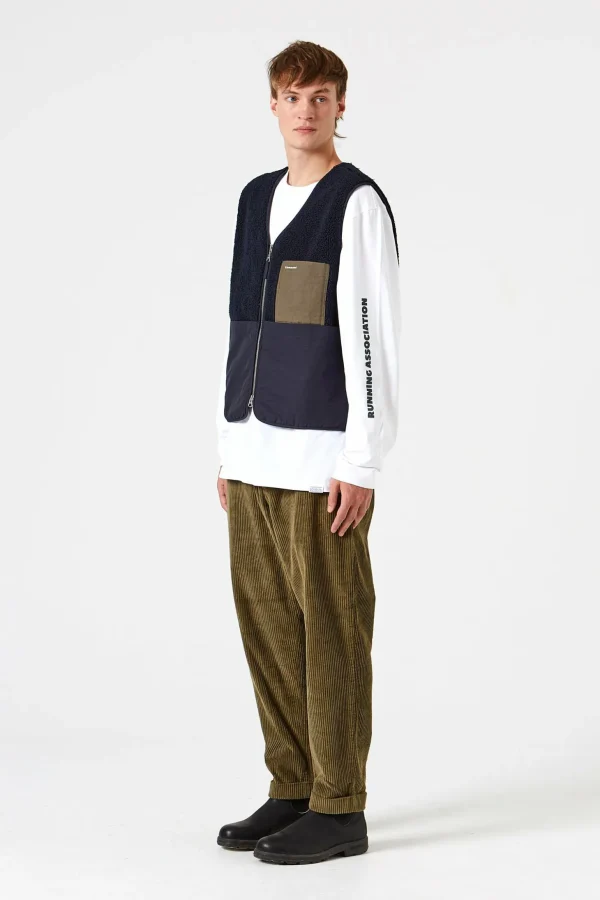 Best Sale Edmmond Studios Shearling Vest Plain Navy