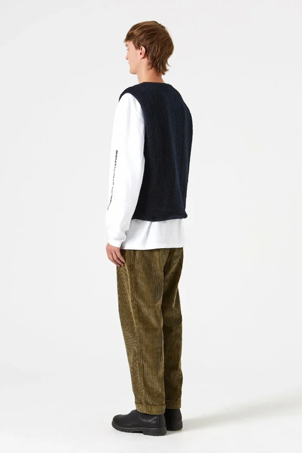 Best Sale Edmmond Studios Shearling Vest Plain Navy