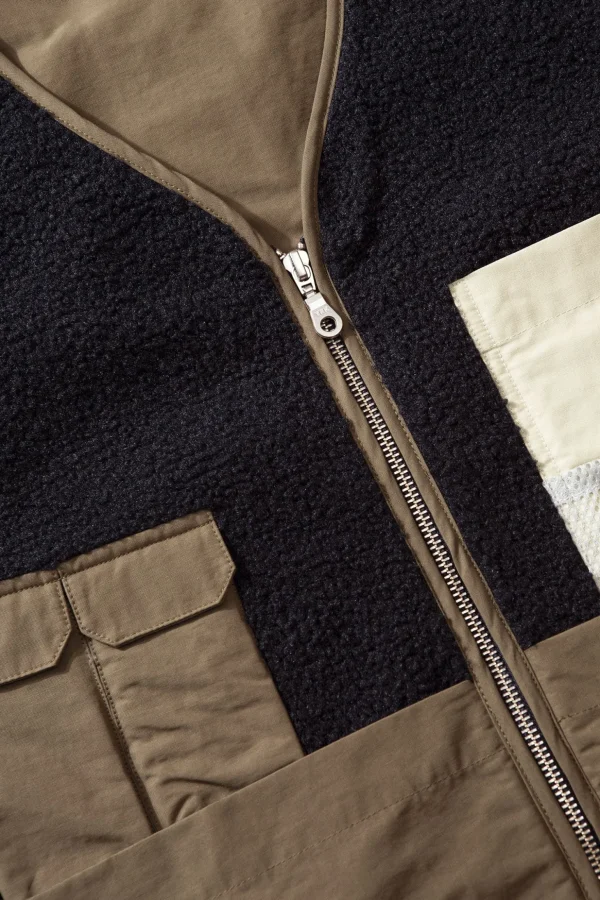 Hot Edmmond Studios Shearling Vest Plain Navy