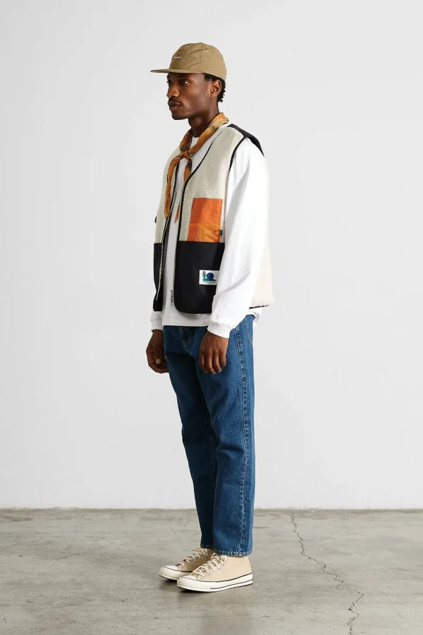 Fashion Edmmond Studios Shearling Vest Plain Off White