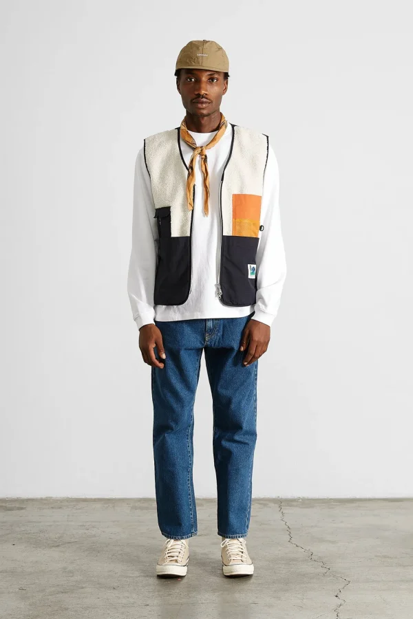 Fashion Edmmond Studios Shearling Vest Plain Off White