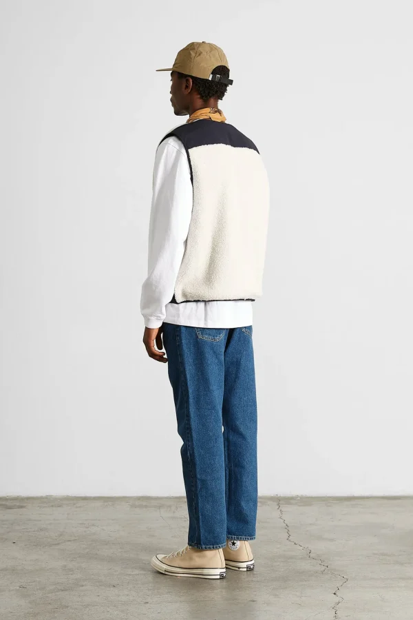 Fashion Edmmond Studios Shearling Vest Plain Off White
