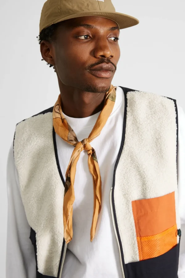 Fashion Edmmond Studios Shearling Vest Plain Off White