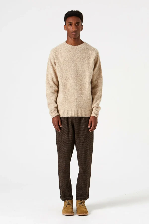 Shop Edmmond Studios Shetland Sweater Plain Beige