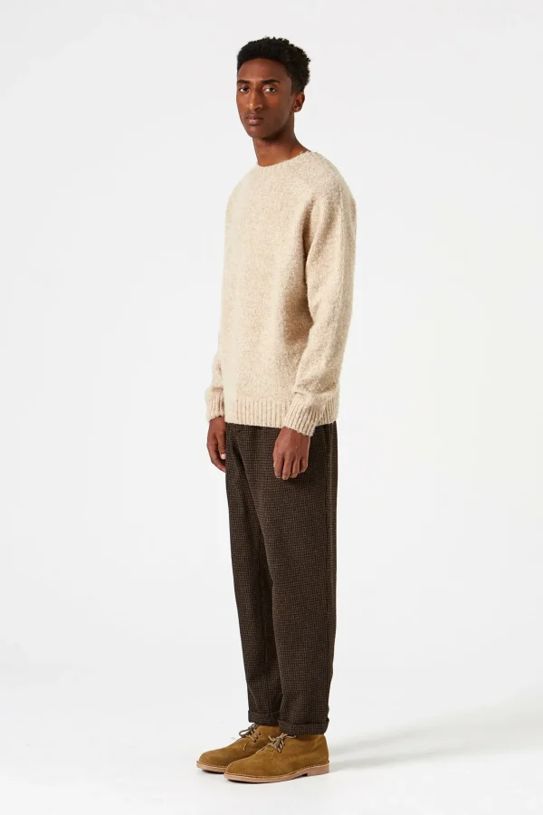 Shop Edmmond Studios Shetland Sweater Plain Beige