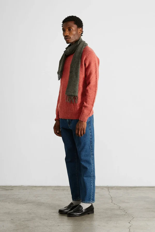 Fashion Edmmond Studios Shetland Sweater Plain Salmon