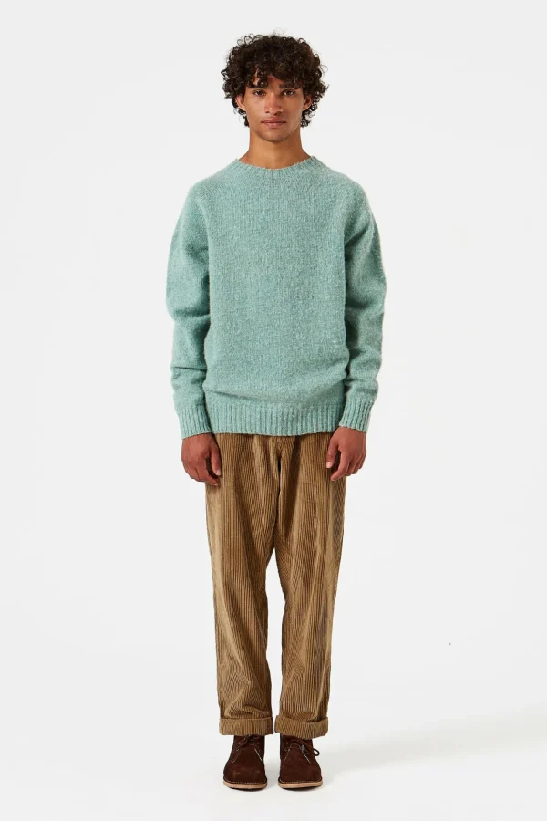 Online Edmmond Studios Shetland Sweater Plain Turquoise