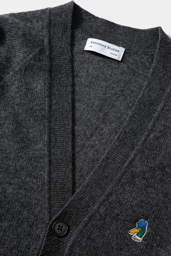 Shop Edmmond Studios Special Duck Cardigan Plain Grey