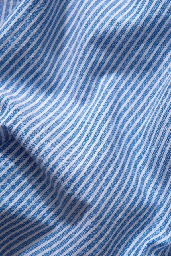Online Edmmond Studios Striped Linen Shirt Plain Light Blue